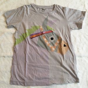 Stella McCartney Kids Gray Tee with Colorful Horse Design